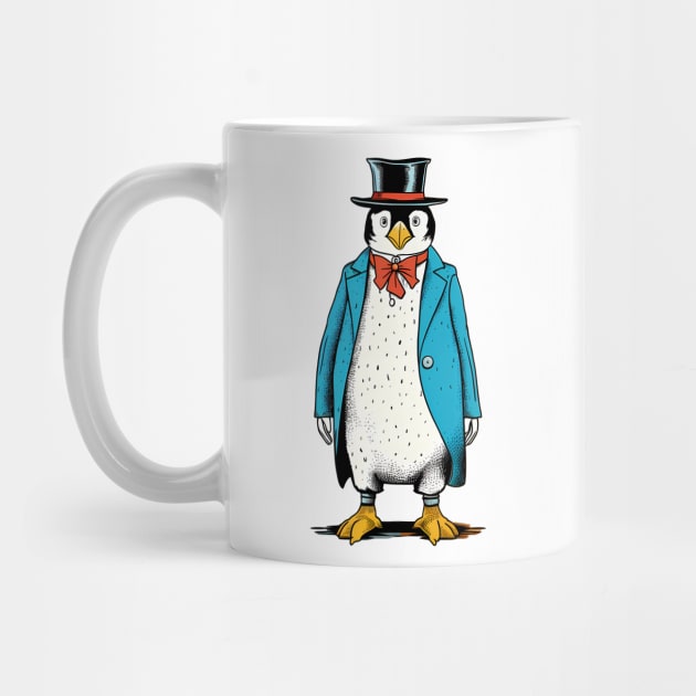 Penguin in blue tuxedo by Nosametee